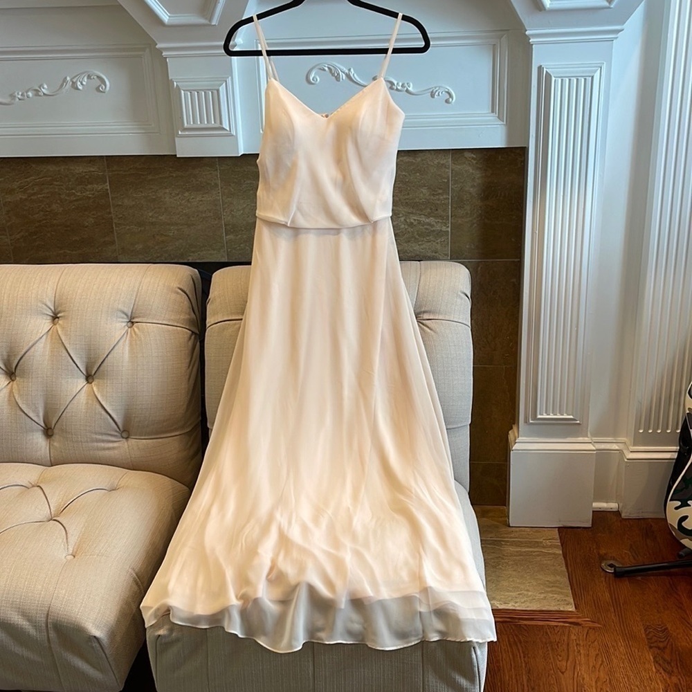 Birdy Grey Maxi Dress Blush Pink Size Small Bridesmaid Prom wedding Dress